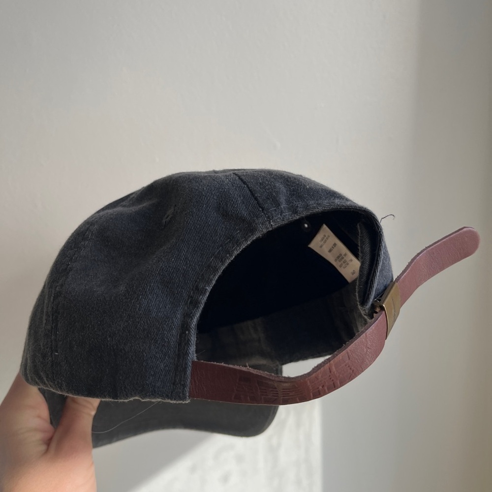 Black cotton Smiley hat with pink smiley face - Picture 3 of 5
